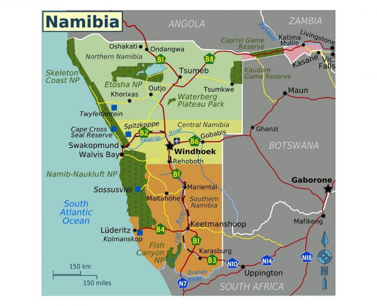 نقشہ کے شمالی نمیبیا 
