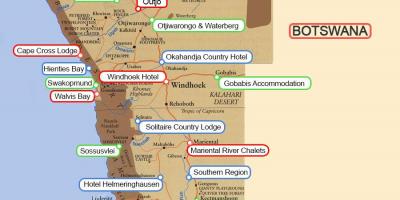 کیمپنگ سائٹس نمیبیا نقشہ