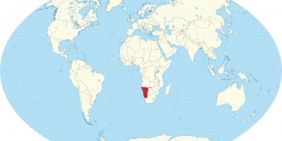 نمیبیا کے مقام پر دنیا کے نقشے